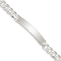 Sterling Silver Curb Link ID Bracelet, 8 x 6 mm, 22.52 g