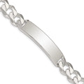 Sterling Silver Curb Link ID Bracelet, 8 x 10 mm