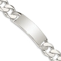 Sterling Silver Curb Link ID Bracelet, 8.5 x 14 mm