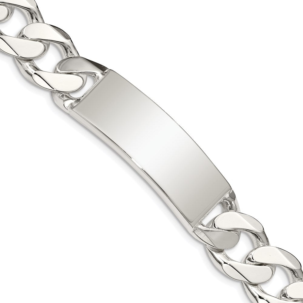 Sterling Silver Curb Link ID Bracelet, 8.5 x 14 mm
