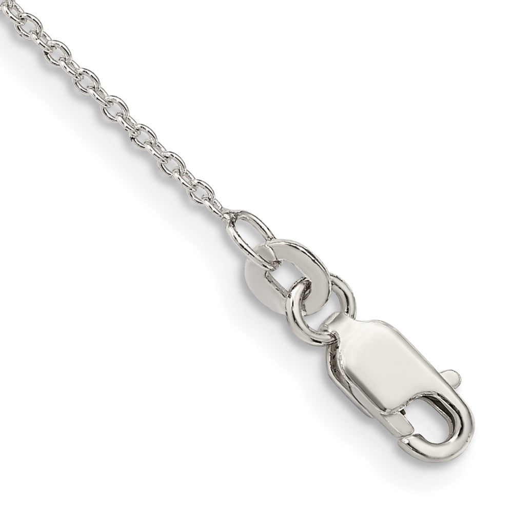 Sterling Silver 1.25mm Cable Chain Anklet, 9 x 1.25 mm