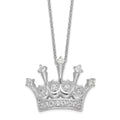 Cheryl M Sterling Silver Rhodium-plated Brilliant-cut CZ Crown 18 Inch Necklace, 18 x 24.5 mm