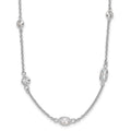 Cheryl M Sterling Silver Rhodium-plated Brilliant-cut CZ 26 Station 36.5 Inch Necklace, 36.5 x 5.6 mm