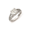 Cheryl M Sterling Silver Checker-cut CZ Ring, Size 6