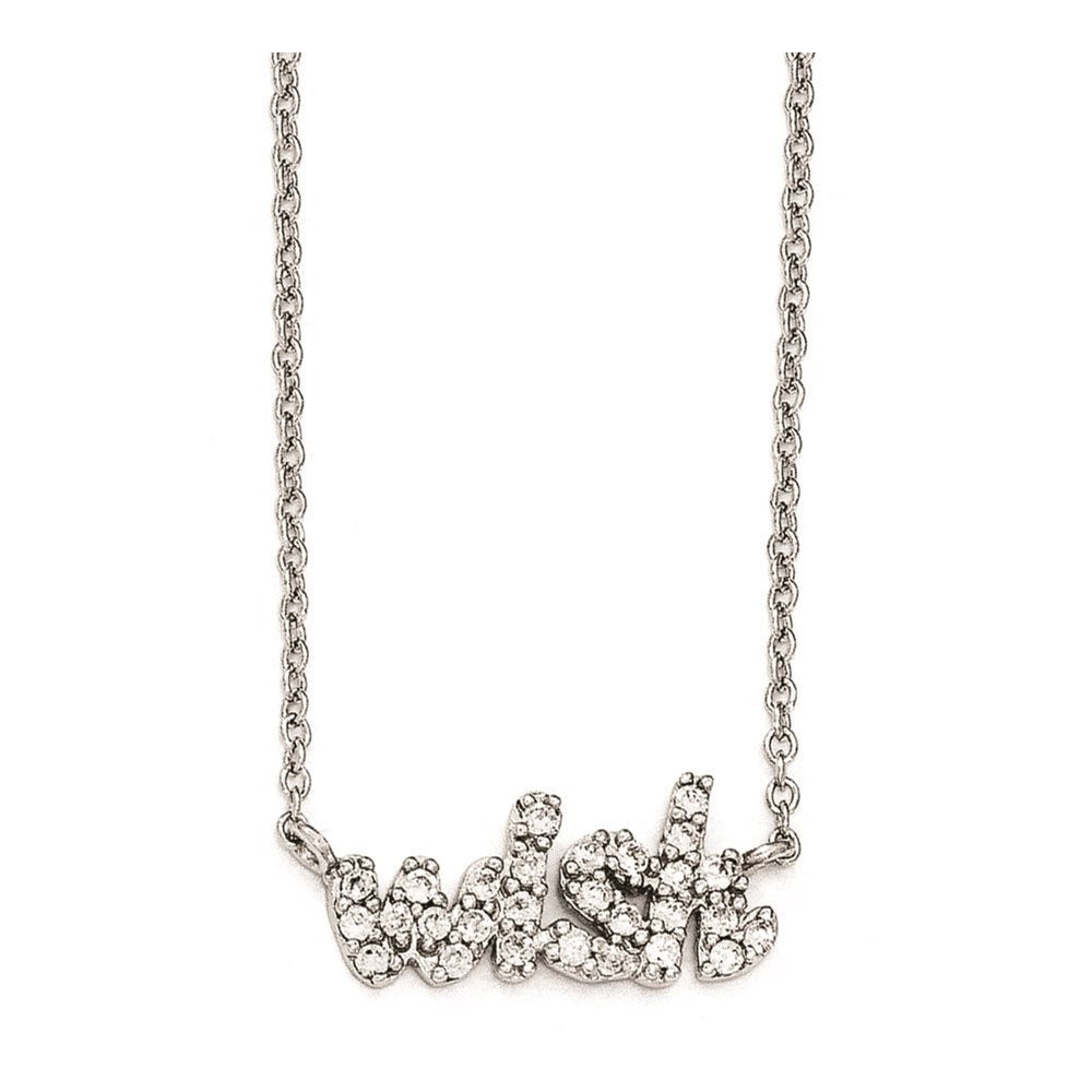Cheryl M Sterling Silver CZ WISH 18in. Necklace, 18 mm