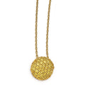 Cheryl M Sterling Silver Gold-plated Yellow CZ Circle 18in. Necklace, 18 mm