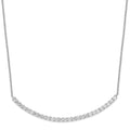 Cheryl M Sterling Silver Rhodium-plated Brilliant-cut CZ Curved Bar 18 Inch Necklace, 18 x 2.75 mm