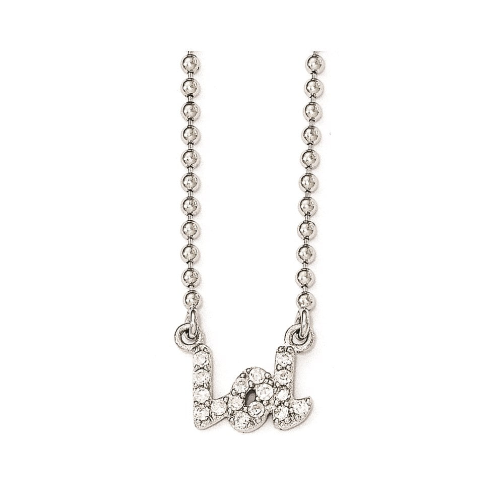 Cheryl M Sterling Silver CZ LOL 18in. Necklace, 18 mm