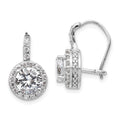 Cheryl M Sterling Silver Rhodium-plated Brilliant-cut Round CZ Halo Kidney Wire Dangle Earrings, 17 x 11 mm