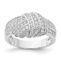Cheryl M Sterling Silver Pave CZ Knot Ring, Size 6, 11 mm