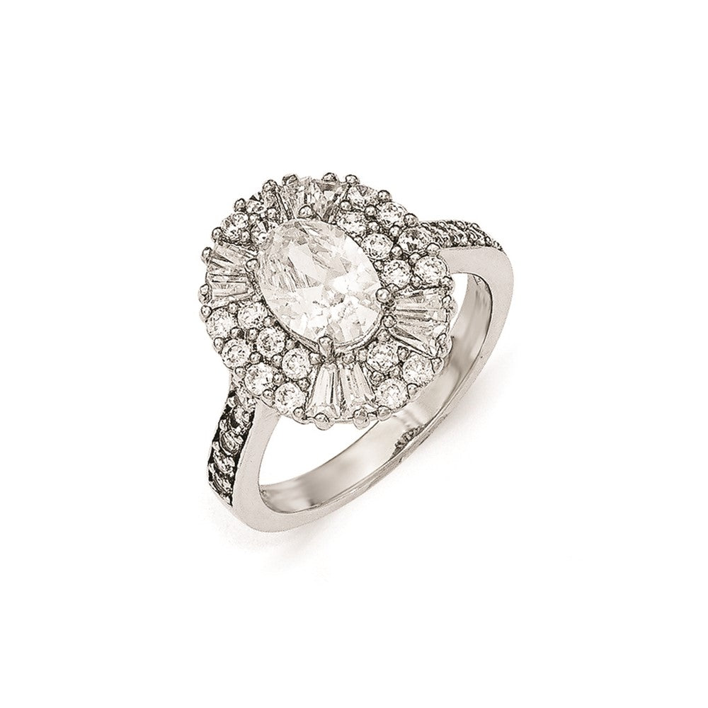 Cheryl M Sterling Silver CZ Ring, Size 7, 4.29 g