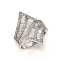 Cheryl M Sterling Silver CZ Fancy Ring, Size 6, 6.86 g