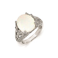 Cheryl M Sterling Silver CZ and Synthetic Opal Ring, Size 8