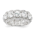 Cheryl M Sterling Silver CZ Ring, Size 7, 8.4 mm