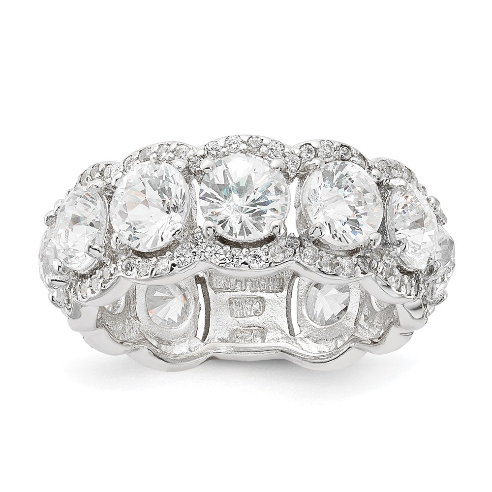Cheryl M Sterling Silver CZ Ring, Size 7, 8.4 mm