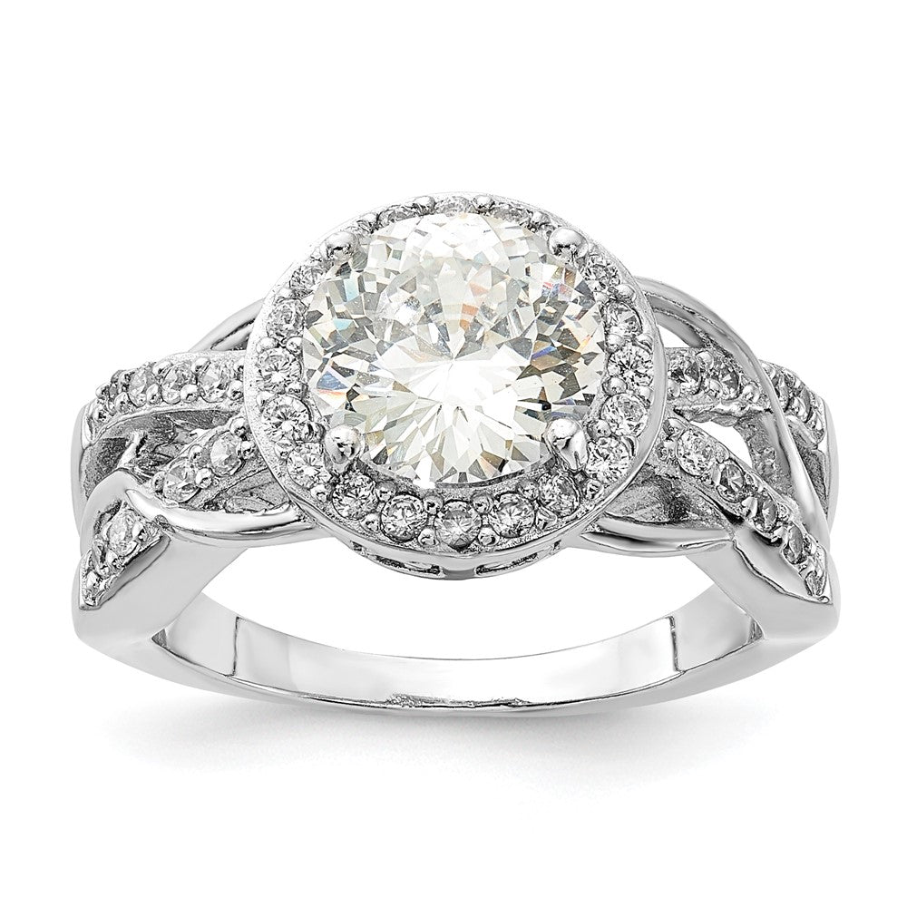 Cheryl M Sterling Silver CZ 100-Facet Fancy Ring, Size 6, 10.9 mm