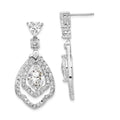 Cheryl M Sterling Silver Rhodium-plated Brilliant-cut CZ Fancy Post Dangle Earrings, 36.75 x 17.33 mm