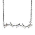 Cheryl M Sterling Silver Rhodium-plated Emerald-cut CZ Bar 18 Inch Necklace, 18 x 26.95 mm