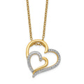 Cheryl M Sterling Silver Gold-plated Brilliant-cut CZ Fancy Double Heart 18 Inch Necklace, 18 x 17 mm