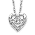 Cheryl M Sterling Silver Rhodium-plated Brilliant-cut Vibrant CZ Heart 18 Inch Necklace, 18 x 10.8 mm