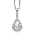 Cheryl M Sterling Silver Rhodium-plated Brilliant-cut Vibrant CZ Teardrop 18 Inch Necklace, 18 x 10.31 mm