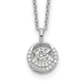 Cheryl M Sterling Silver Rhodium-plated Brilliant-cut Vibrant CZ Circle 18 Inch Necklace, 18 x 9.65 mm