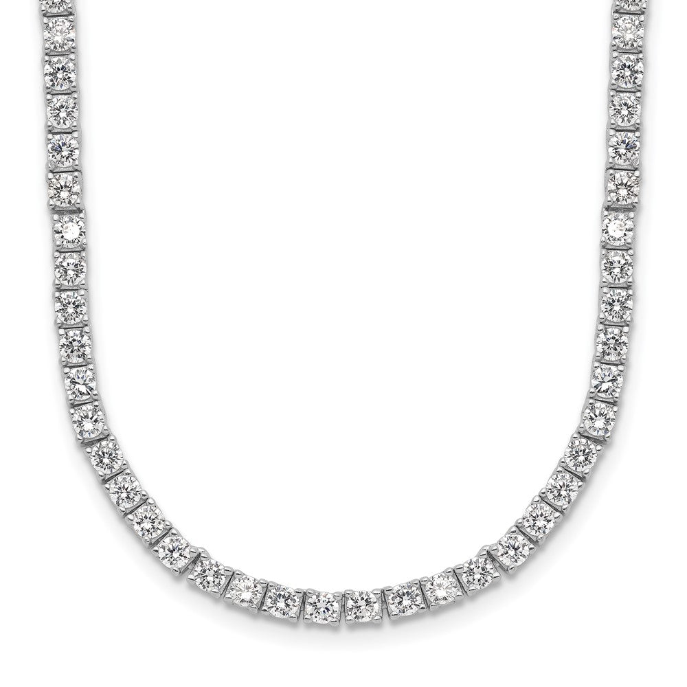 Cheryl M Sterling Silver Rhodium-plated Brilliant-cut CZ 18 Inch Necklace, 18 x 2.85 mm