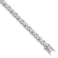 Cheryl M Sterling Silver Rhodium-plated Fancy Brilliant-cut and Marquise-cut CZ 7.25 Inch Bracelet, 7.25 x 5.23 mm