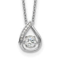 Cheryl M Sterling Silver Rhodium-plated Brilliant-cut Vibrant CZ Teardrop 18 Inch Necklace, 18 x 8.72 mm