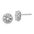 Cheryl M Sterling Silver Rhodium-plated Brilliant-cut CZ Round Post Earrings, 10 x 10 mm