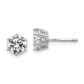 Cheryl M Sterling Silver Rhodium-plated Brilliant-cut 6.5mm CZ Post Stud Earrings, 6.5 x 6.5 mm
