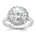 Cheryl M Sterling Silver CZ Ring, Size 7, 13 mm