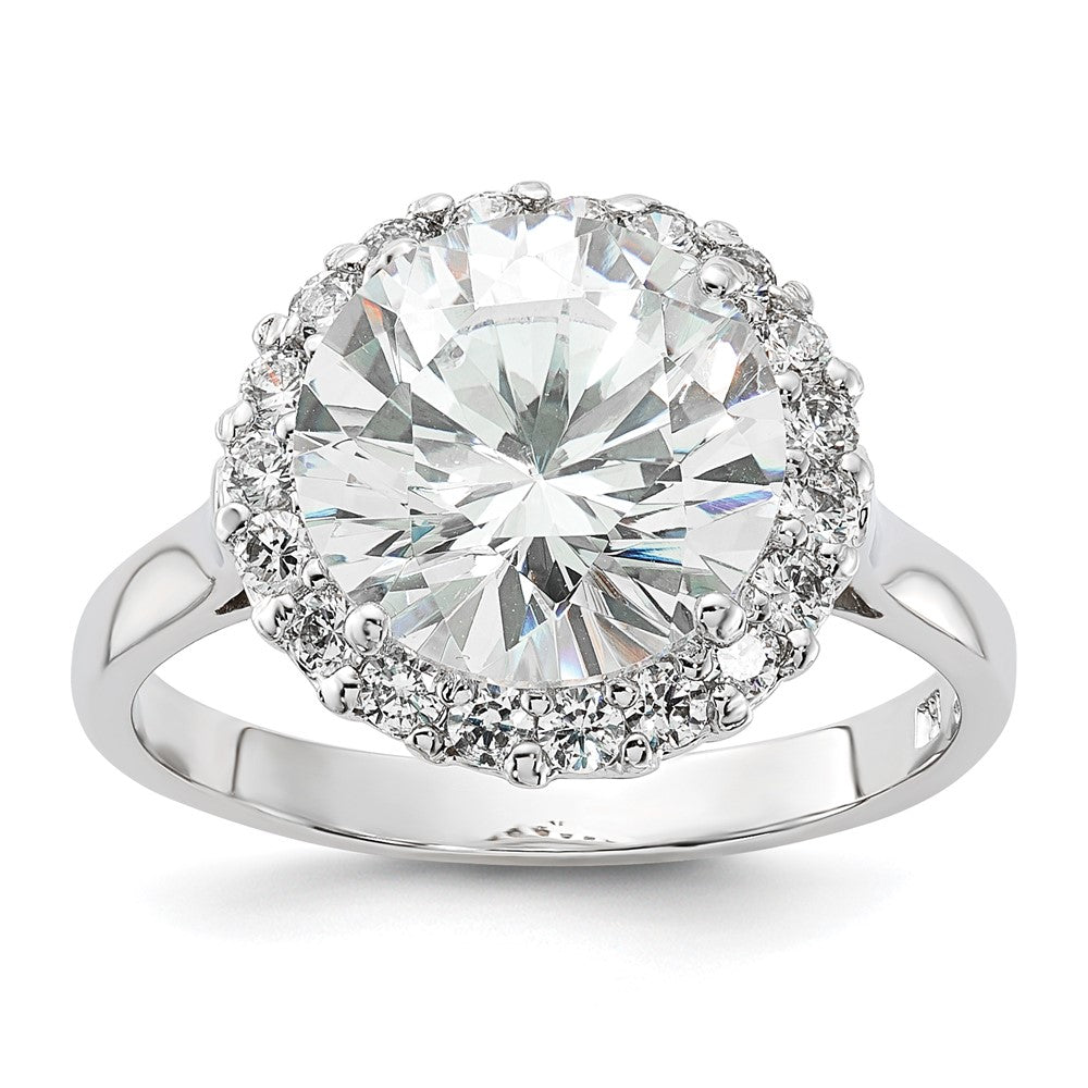 Cheryl M Sterling Silver CZ Ring, Size 7, 13 mm