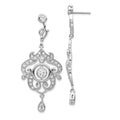 Cheryl M Sterling Silver Rhodium-plated Brilliant-cut Bezel CZ Fancy Chandelier Post Dangle Earrings, 55 x 24 mm