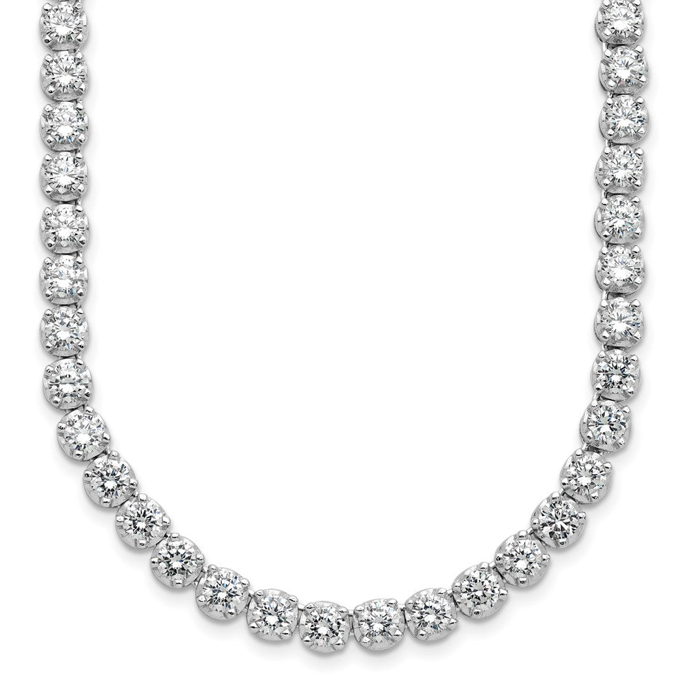 Cheryl M Sterling Silver Rhodium-plated Brilliant-cut CZ 18 Inch Necklace, 18 x 5 mm