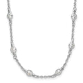 Cheryl M Sterling Silver Rhodium-plated Brilliant-cut Round CZ 42 Station 36 Inch Necklace, 36 x 4.6 mm