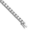 Cheryl M Sterling Silver Rhodium-plated Brilliant-cut CZ 7.25 Inch Tennis Bracelet, 7.25 x 4 mm