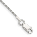 Sterling Silver 1.2mm Diamond-cut Rope Chain Anklet, 9 x 1.2 mm
