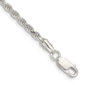 Sterling Silver 2.75mm Diamond-cut Rope Chain, 9 x 2.75 mm