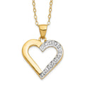 Diamond Fascination Diamond Mystique Sterling Silver 18K Gold-plated Diamond Heart 18 Inch Necklace, 0.005 ct, 18 x 17 mm