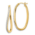 Diamond Fascination Diamond Mystique Sterling Silver 18K Gold-plated Diamond Oval Twist Hoop Earrings, 0.01 ct, 35 x 2 mm