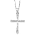 Diamond Fascination Diamond Mystique Sterling Silver Platinum-plated Diamond Cross 18 Inch Necklace, 0.005 ct, 18 x 19 mm