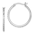 Diamond Fascination Diamond Mystique Sterling Silver Platinum-plated Diamond Round Hoop Earrings, 0.01 ct, 25 x 26 mm