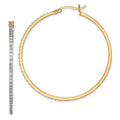 Diamond Fascination Diamond Mystique Sterling Silver 18K Gold-plated Diamond Round Hoop Earrings, 0.01 ct, 47 x 47 mm