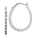 Diamond Fascination Diamond Mystique Sterling Silver Platinum-plated Diamond Black and White Diamond Hoop Earrings, 0.01 ct, 31 x 25 mm