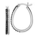 Diamond Fascination Diamond Mystique Sterling Silver Platinum-plated Diamond Black and White Diamond Hoop Earrings, 0.01 ct, 32 x 25 mm