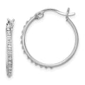 Diamond Fascination Diamond Mystique Sterling Silver Platinum-plated Diamond Round Hoop Earrings, 0.01 ct, 20 x 20 mm