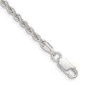 Sterling Silver 2.5mm Solid Rope Chain, 10 x 2.5 mm