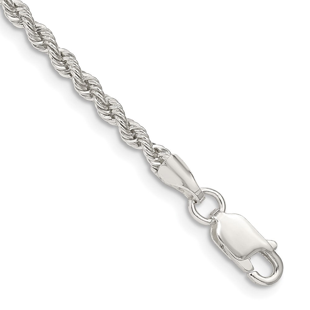 Sterling Silver 2.5mm Solid Rope Chain, 10 x 2.5 mm