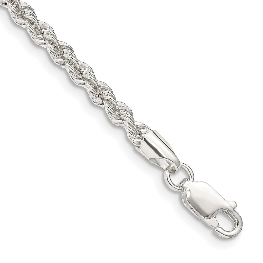 Sterling Silver 3mm Solid Rope Chain, 10 x 3 mm
